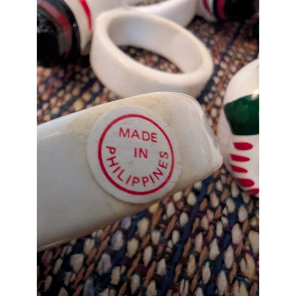 Set of 6 Vintage Ceramic Jolly Snowmen w Napkin Holders, Made In The Philippines - Picture 6 of 14